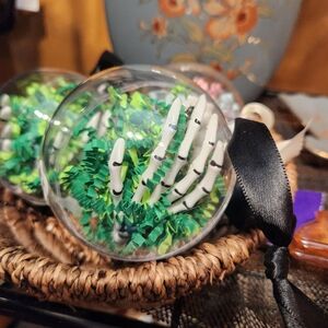 Skeleton Hair Clips X2 Inside A Clear Ornament